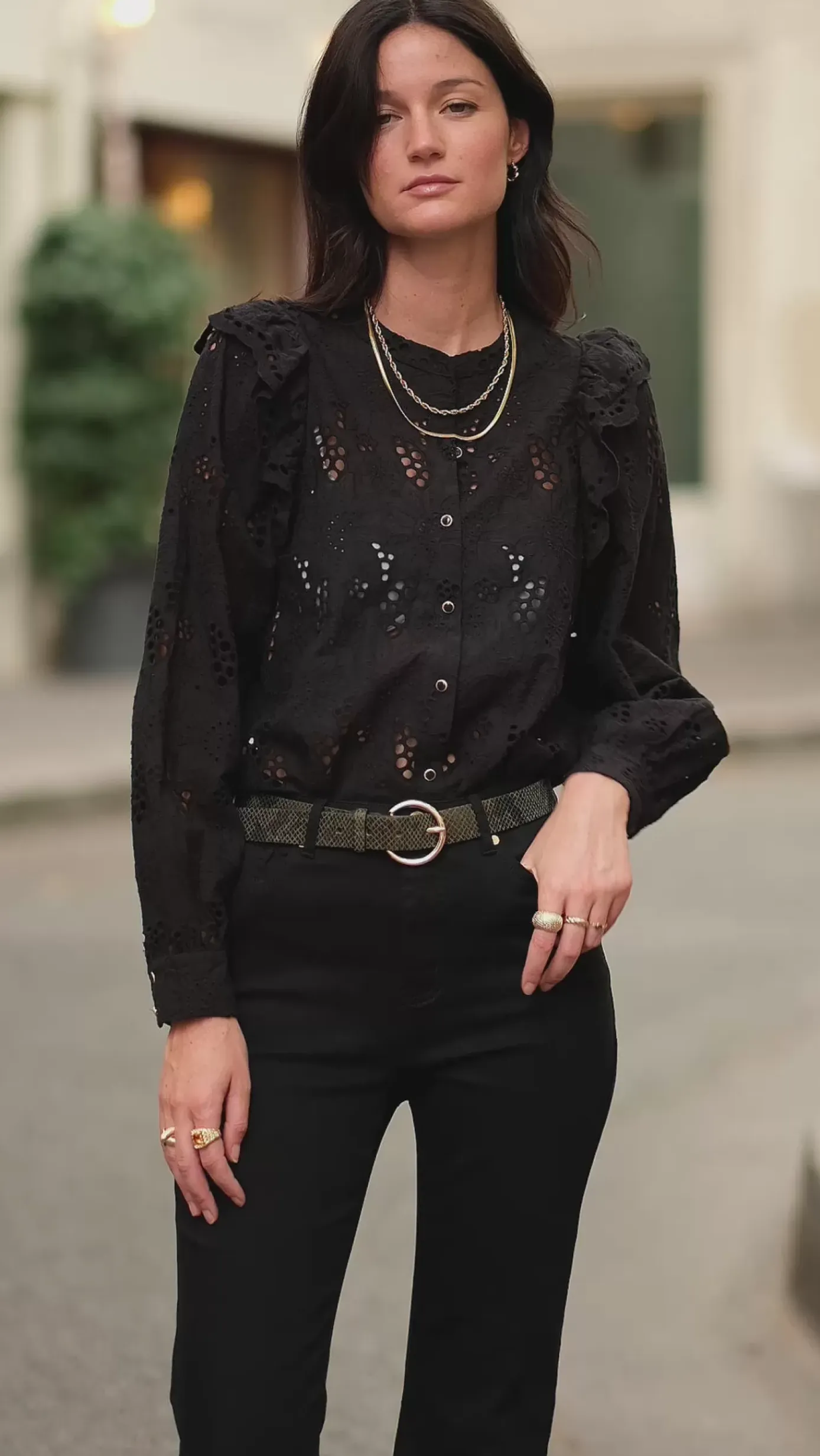 Blouses & Chemisiers|LA PETITE ÉTOILE Blouse Arsine Noir