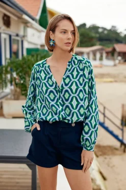 Blouses & Chemisiers|LA PETITE ÉTOILE Blouse Aveline Geo