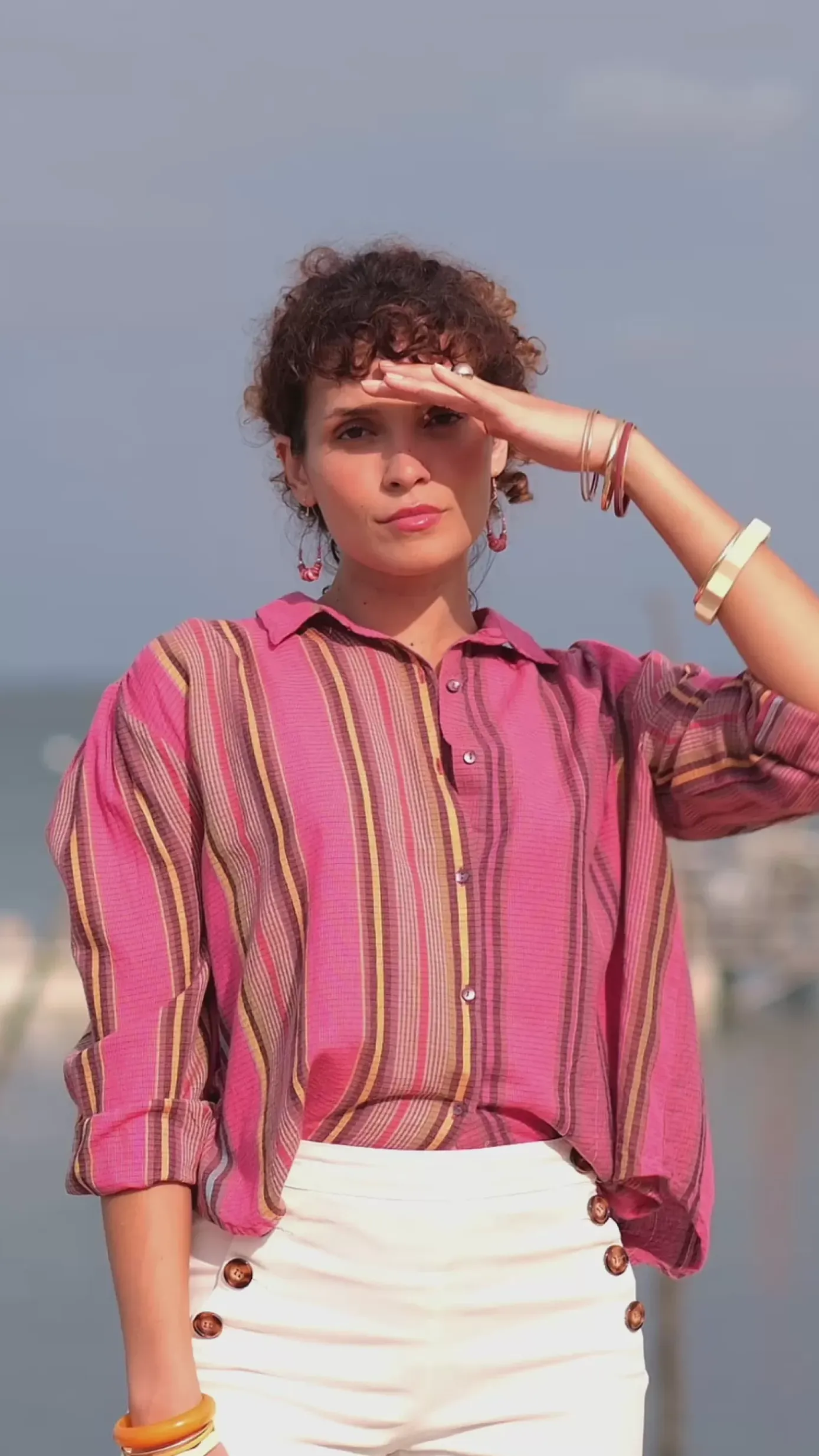 Blouses & Chemisiers|LA PETITE ÉTOILE Blouse Belane Rose Raye