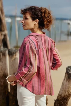 Blouses & Chemisiers|LA PETITE ÉTOILE Blouse Belane Rose Raye