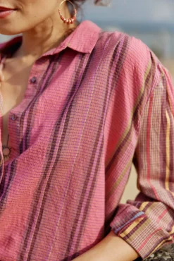 Blouses & Chemisiers|LA PETITE ÉTOILE Blouse Belane Rose Raye