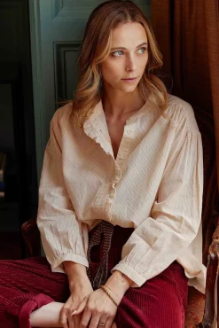 Blouses & Chemisiers|LA PETITE ÉTOILE Blouse Lonia Poudre Raye