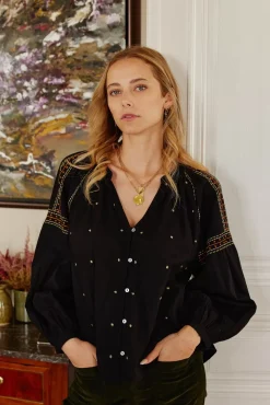 Blouses & Chemisiers|LA PETITE ÉTOILE Blouse Sloane Noir