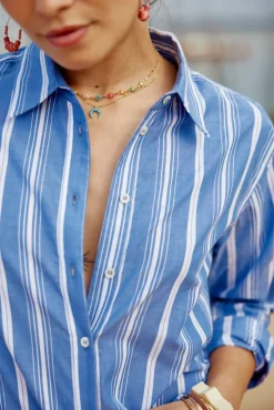 Blouses & Chemisiers|LA PETITE ÉTOILE Chemise Maeve Rayure Bleu