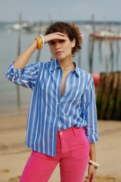 Blouses & Chemisiers|LA PETITE ÉTOILE Chemise Maeve Rayure Bleu