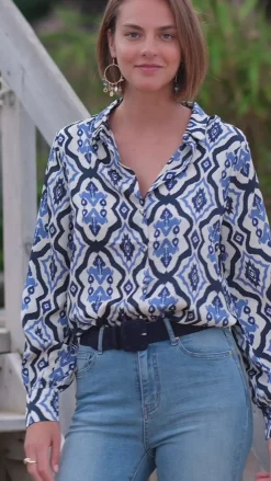 Blouses & Chemisiers|LA PETITE ÉTOILE Chemise Sanda Bleu