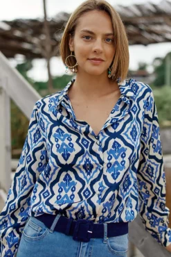 Blouses & Chemisiers|LA PETITE ÉTOILE Chemise Sanda Bleu