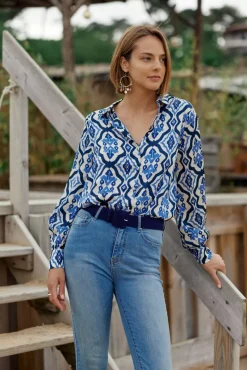 Blouses & Chemisiers|LA PETITE ÉTOILE Chemise Sanda Bleu