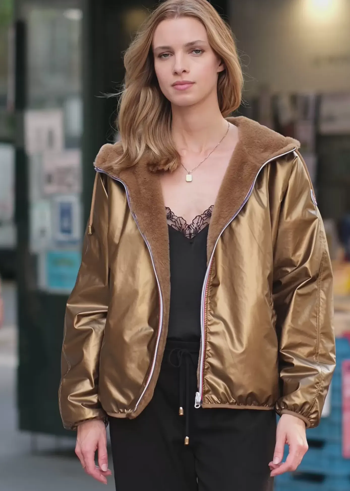 Manteaux & Vestes|LA PETITE ÉTOILE Coupe-Vent Reversible Stalia F Bronze