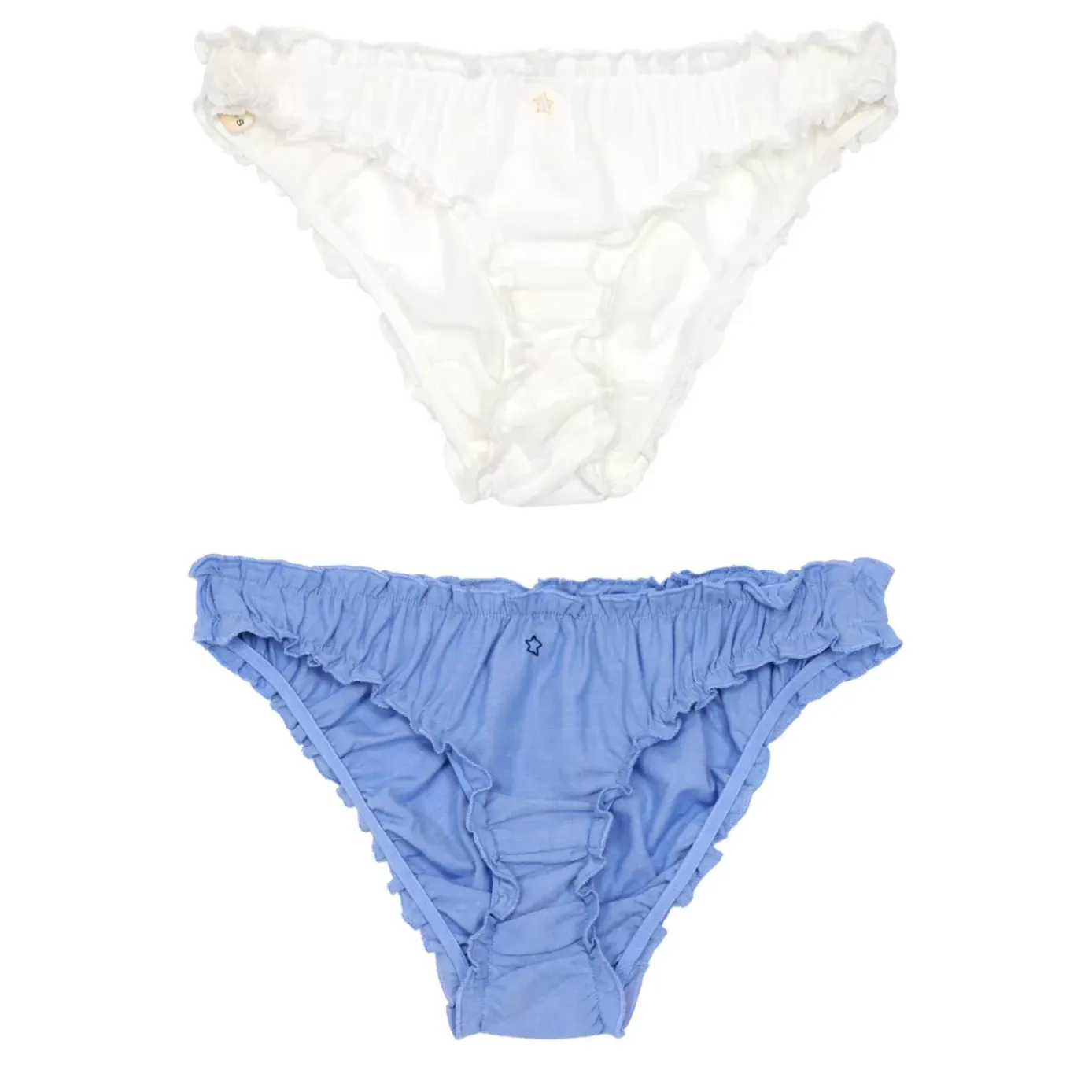 Les Pyjamas|LA PETITE ÉTOILE Culotte Set Enea Ecru/Chambray