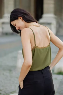 Tops|LA PETITE ÉTOILE Debardeur Anika Kaki