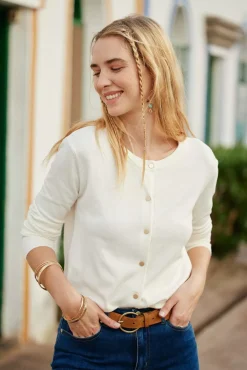 Mailles|LA PETITE ÉTOILE Gilet Elsaa Ecru