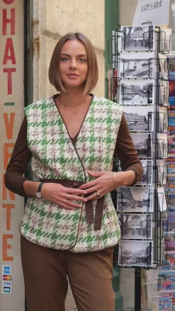 Manteaux & Vestes|LA PETITE ÉTOILE Gilet Gifur Pied De Poule