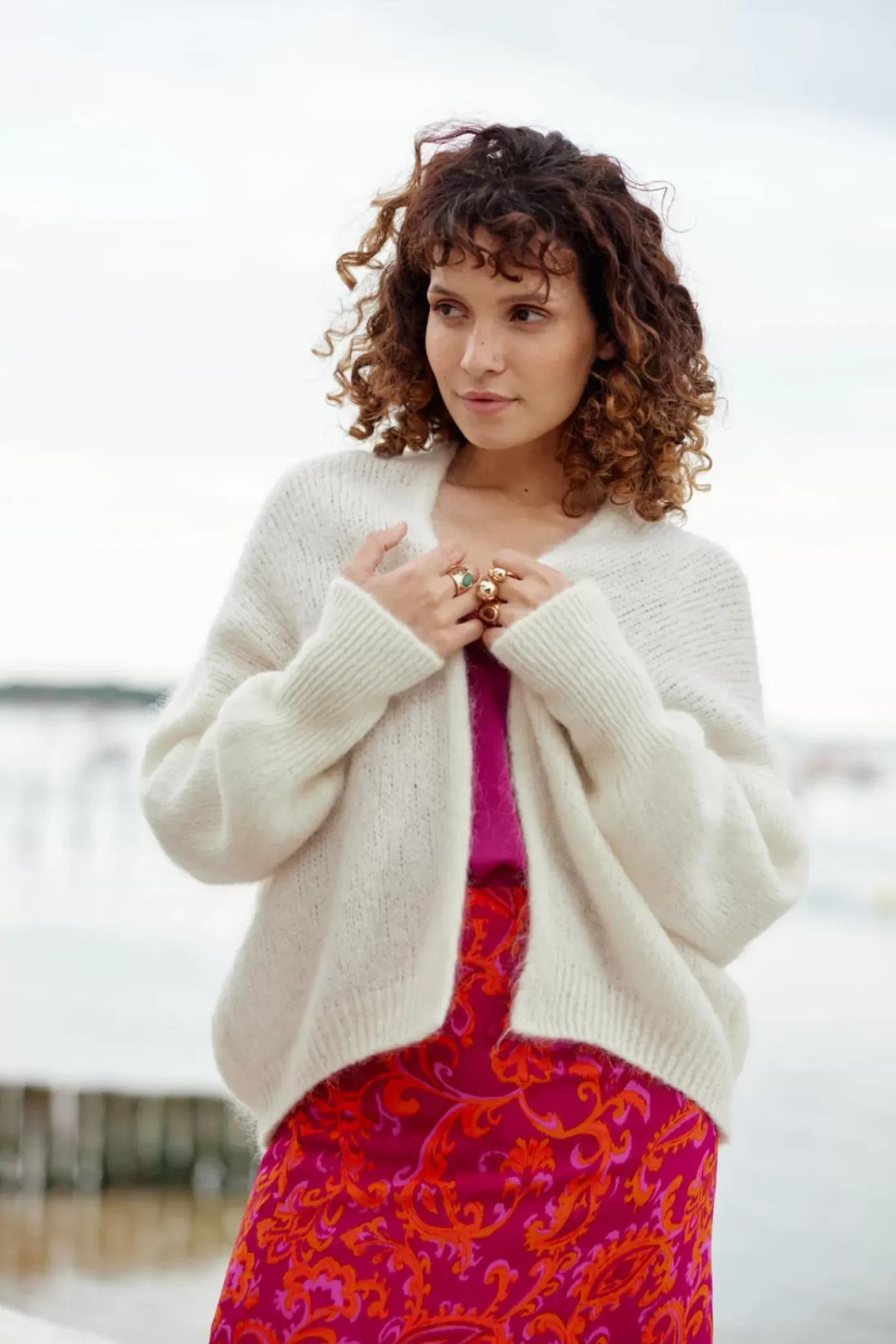 Mailles|LA PETITE ÉTOILE Gilet Monifa Ecru