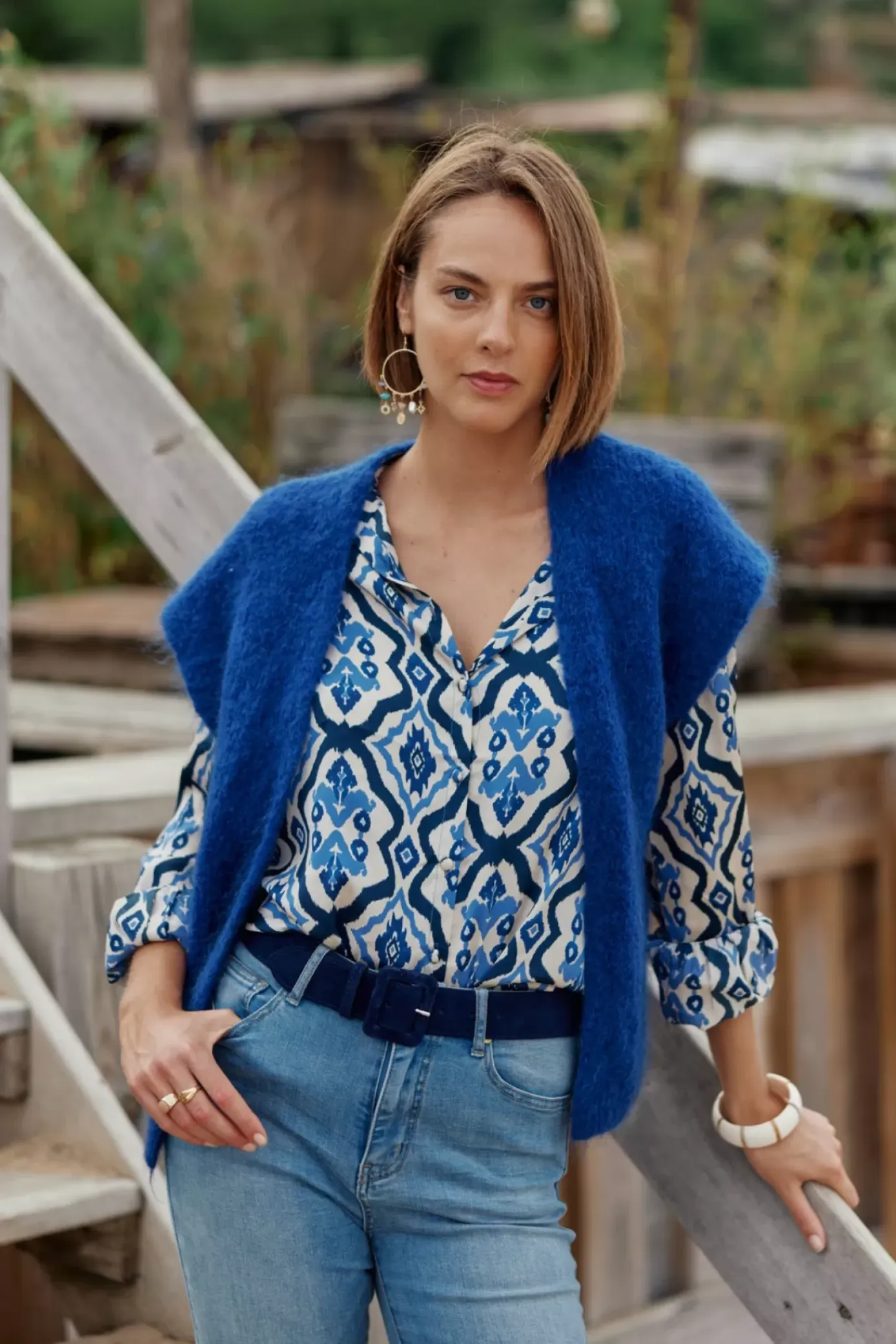 Mailles|LA PETITE ÉTOILE Gilet Sade Bleu
