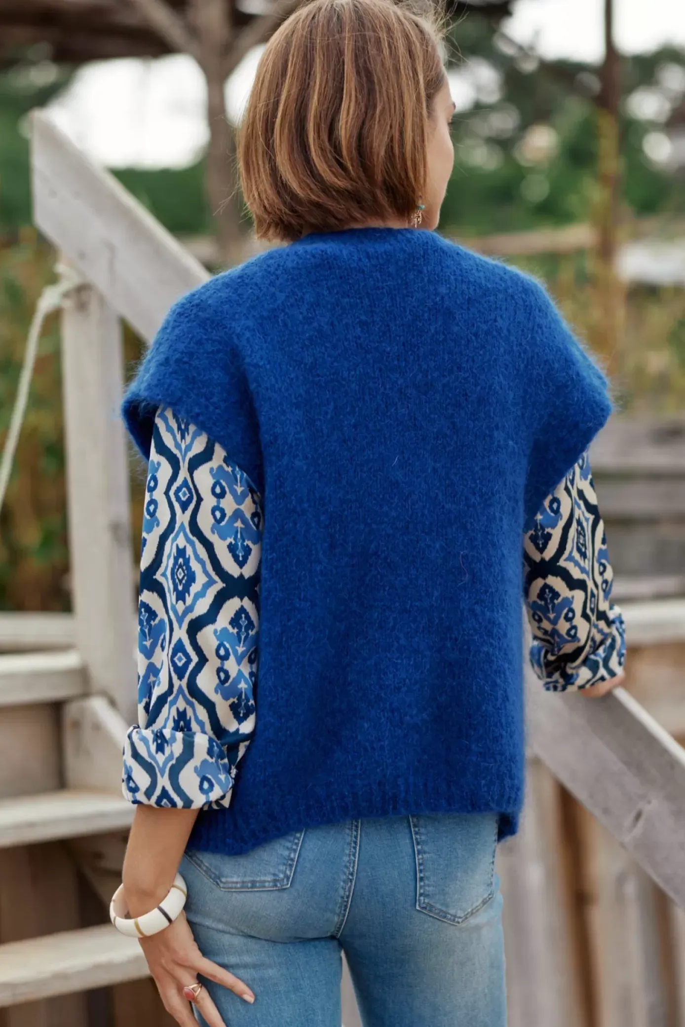 Mailles|LA PETITE ÉTOILE Gilet Sade Bleu