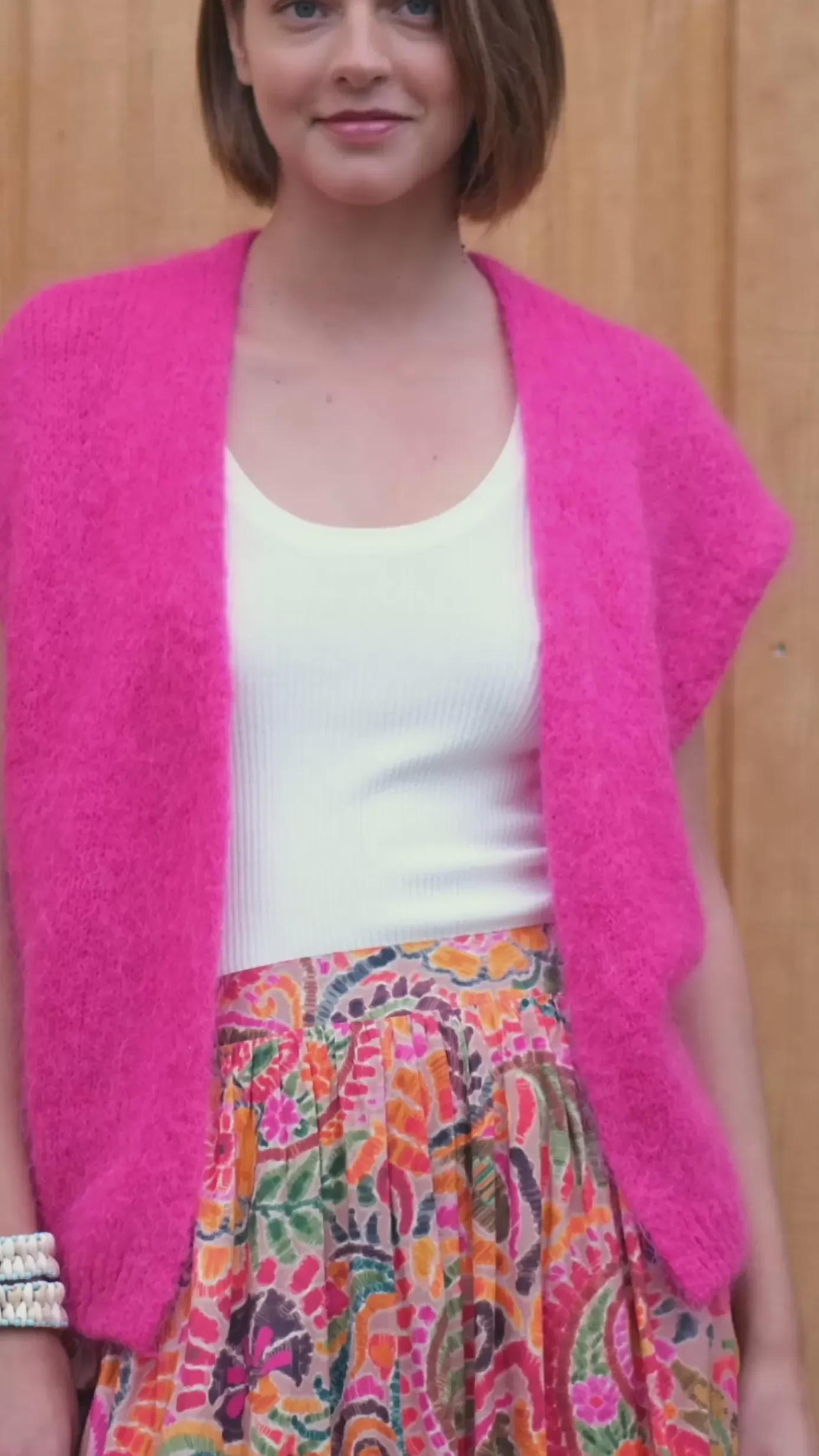 Mailles|LA PETITE ÉTOILE Gilet Sade Rose
