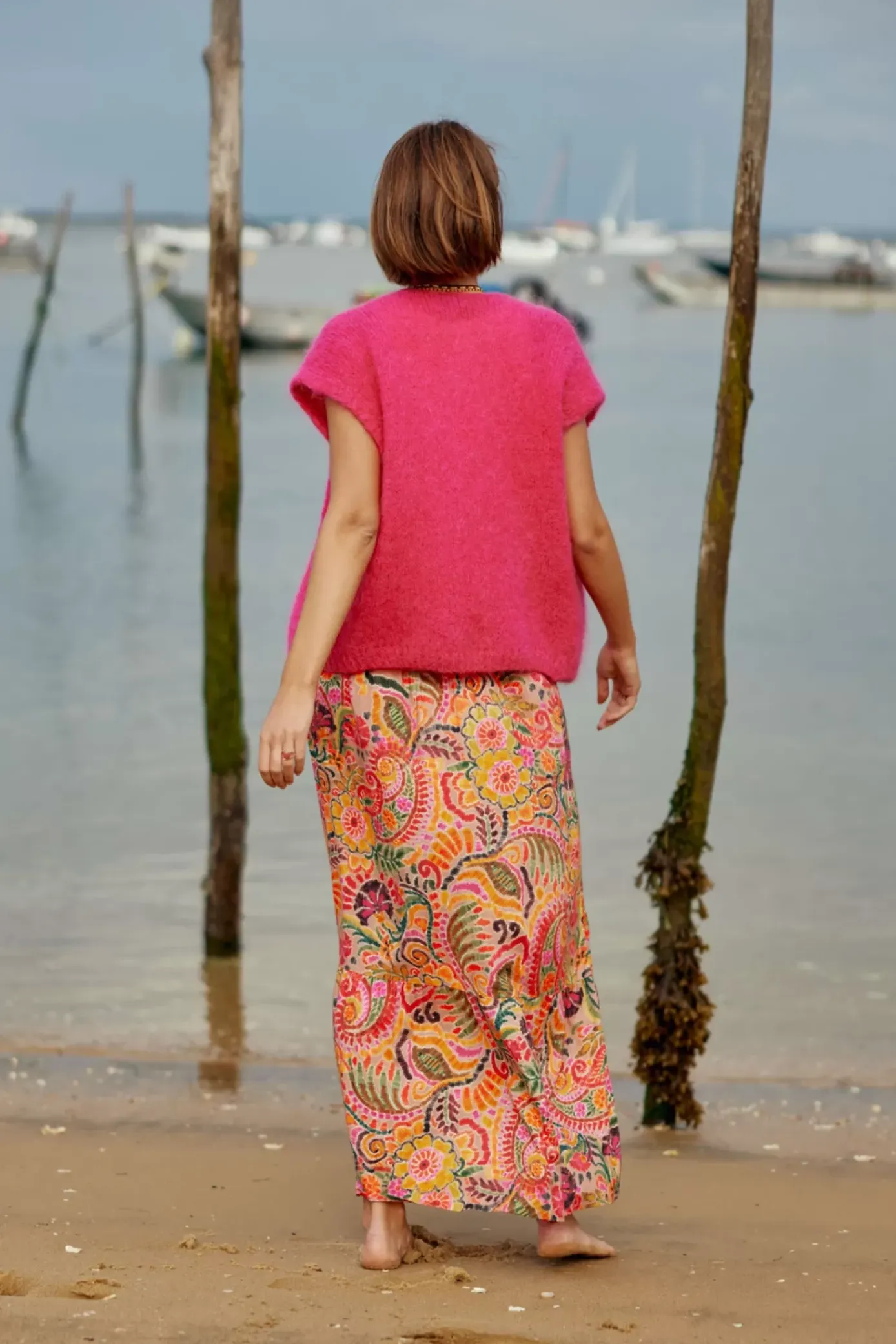 Mailles|LA PETITE ÉTOILE Gilet Sade Rose