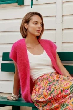 Mailles|LA PETITE ÉTOILE Gilet Sade Rose
