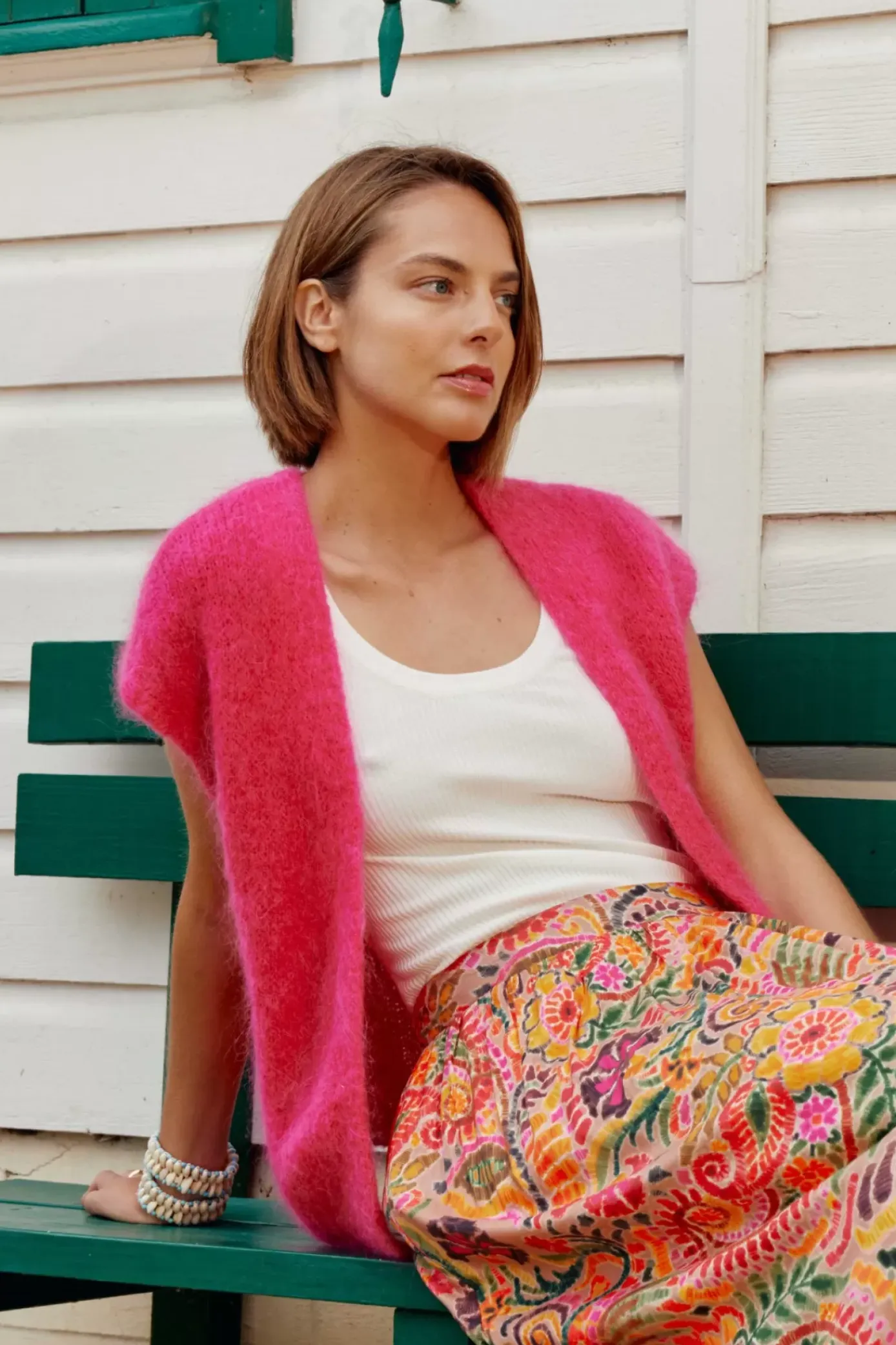 Mailles|LA PETITE ÉTOILE Gilet Sade Rose