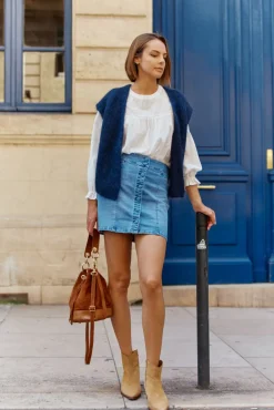 Mailles|LA PETITE ÉTOILE Gilet Sade Marine