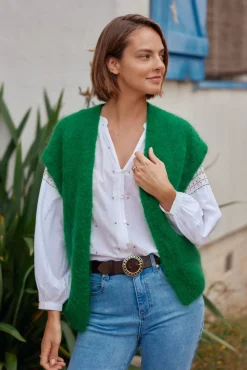 Mailles|LA PETITE ÉTOILE Gilet Sade Vert