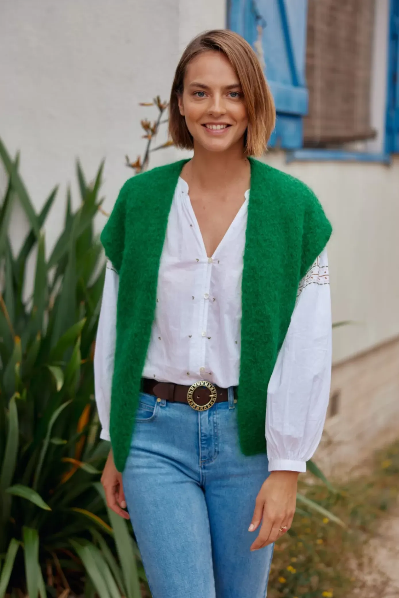 Mailles|LA PETITE ÉTOILE Gilet Sade Vert