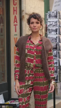 Mailles|LA PETITE ÉTOILE Gilet Sade Marron