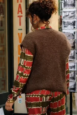 Mailles|LA PETITE ÉTOILE Gilet Sade Marron