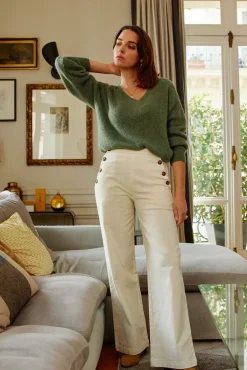 Pantalons & Jeans|LA PETITE ÉTOILE Pantalon Cady V Ecru