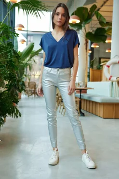Pantalons & Jeans|LA PETITE ÉTOILE Pantalon Doli Argent