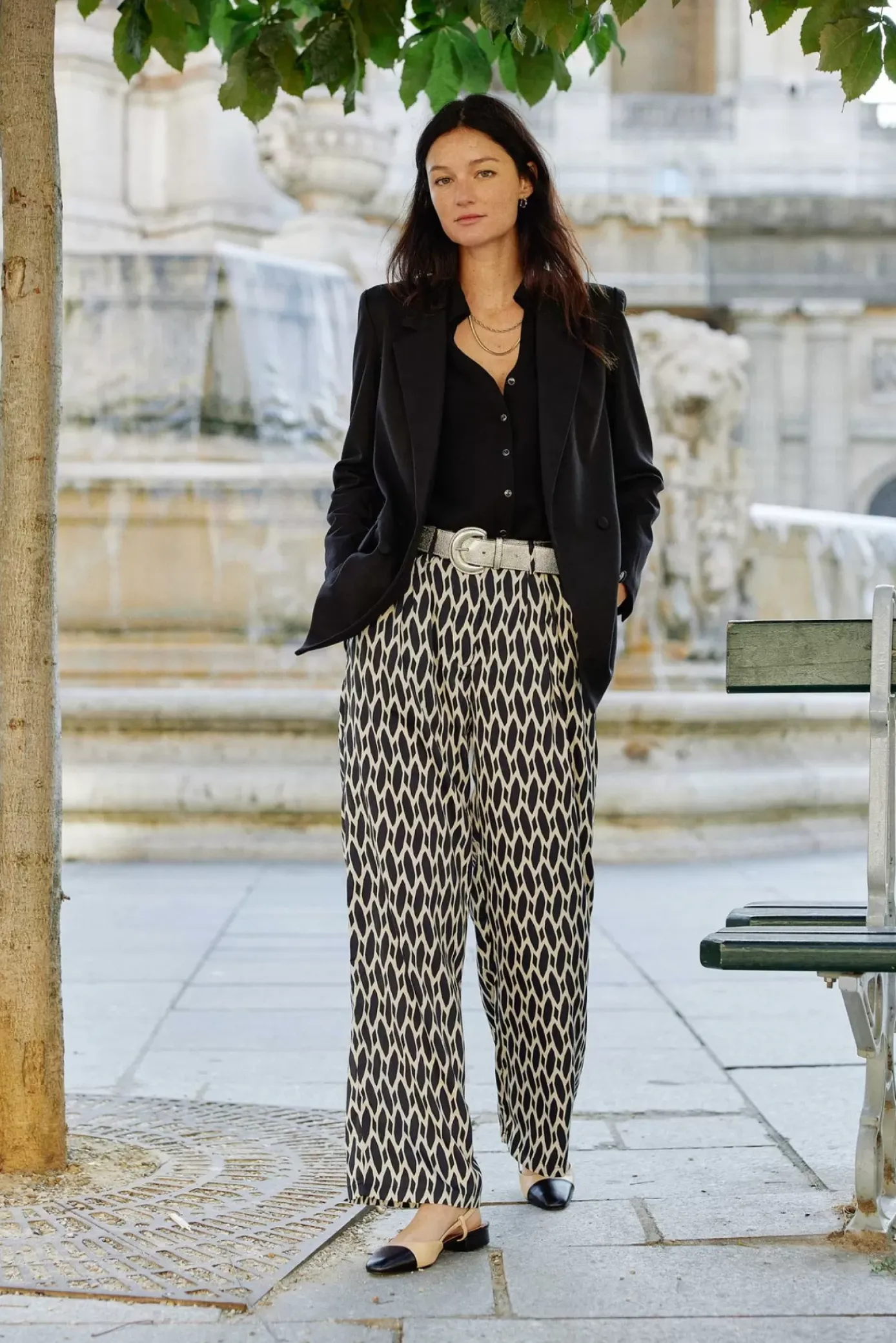 Pantalons & Jeans|LA PETITE ÉTOILE Pantalon Fernano Ecru/Noir