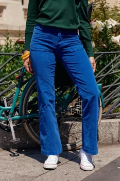 Pantalons & Jeans|LA PETITE ÉTOILE Pantalon Sonny Velours Bleu