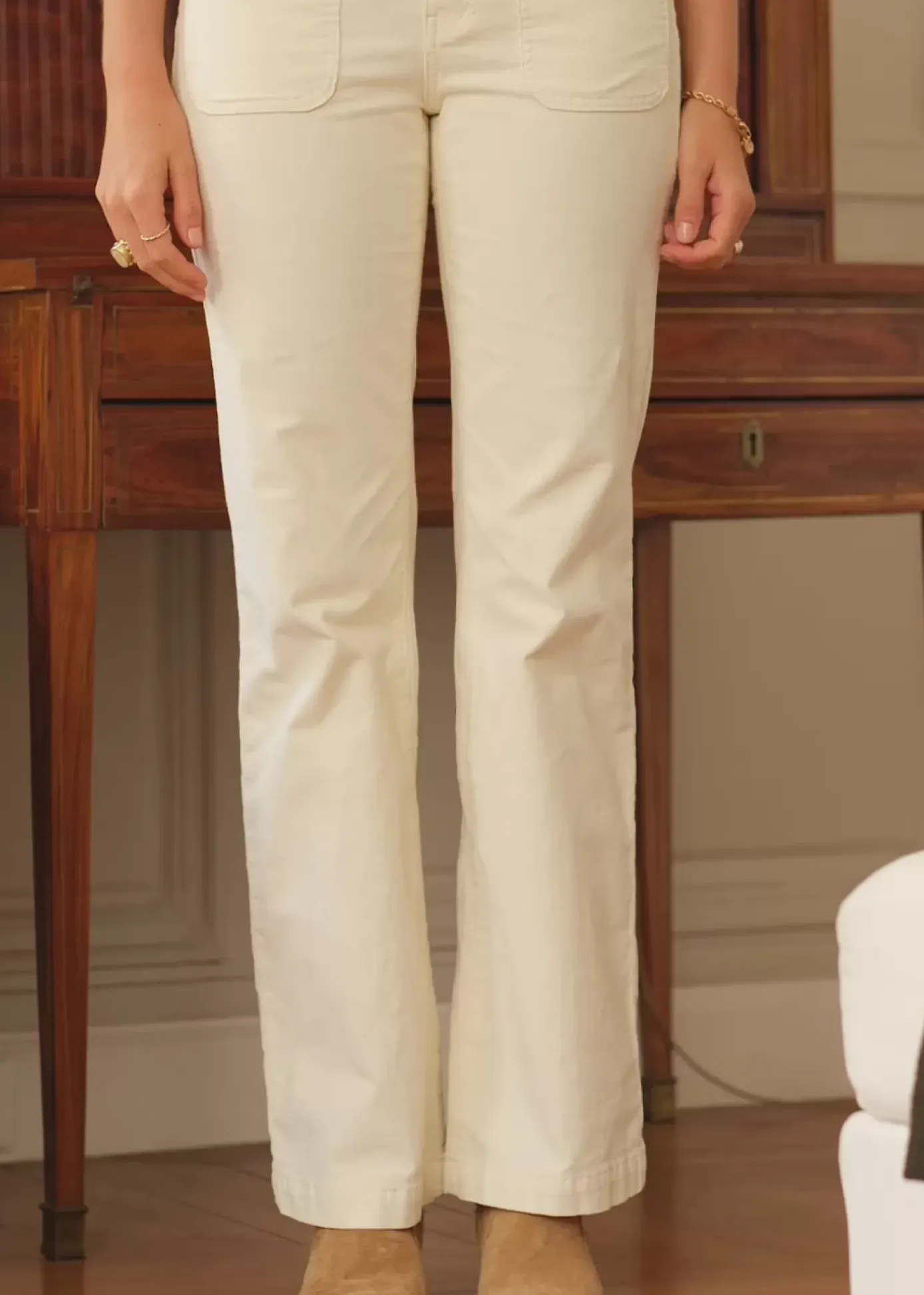 Pantalons & Jeans|LA PETITE ÉTOILE Pantalon Sonny Velours Ecru