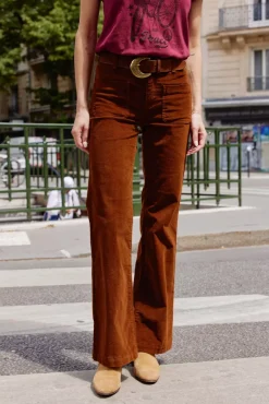 Pantalons & Jeans|LA PETITE ÉTOILE Pantalon Sonny Velours Marron