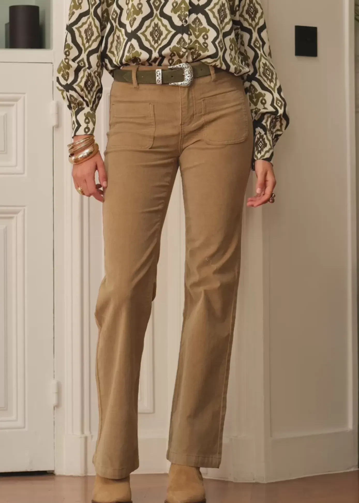 Pantalons & Jeans|LA PETITE ÉTOILE Pantalon Sonny Velours Beige