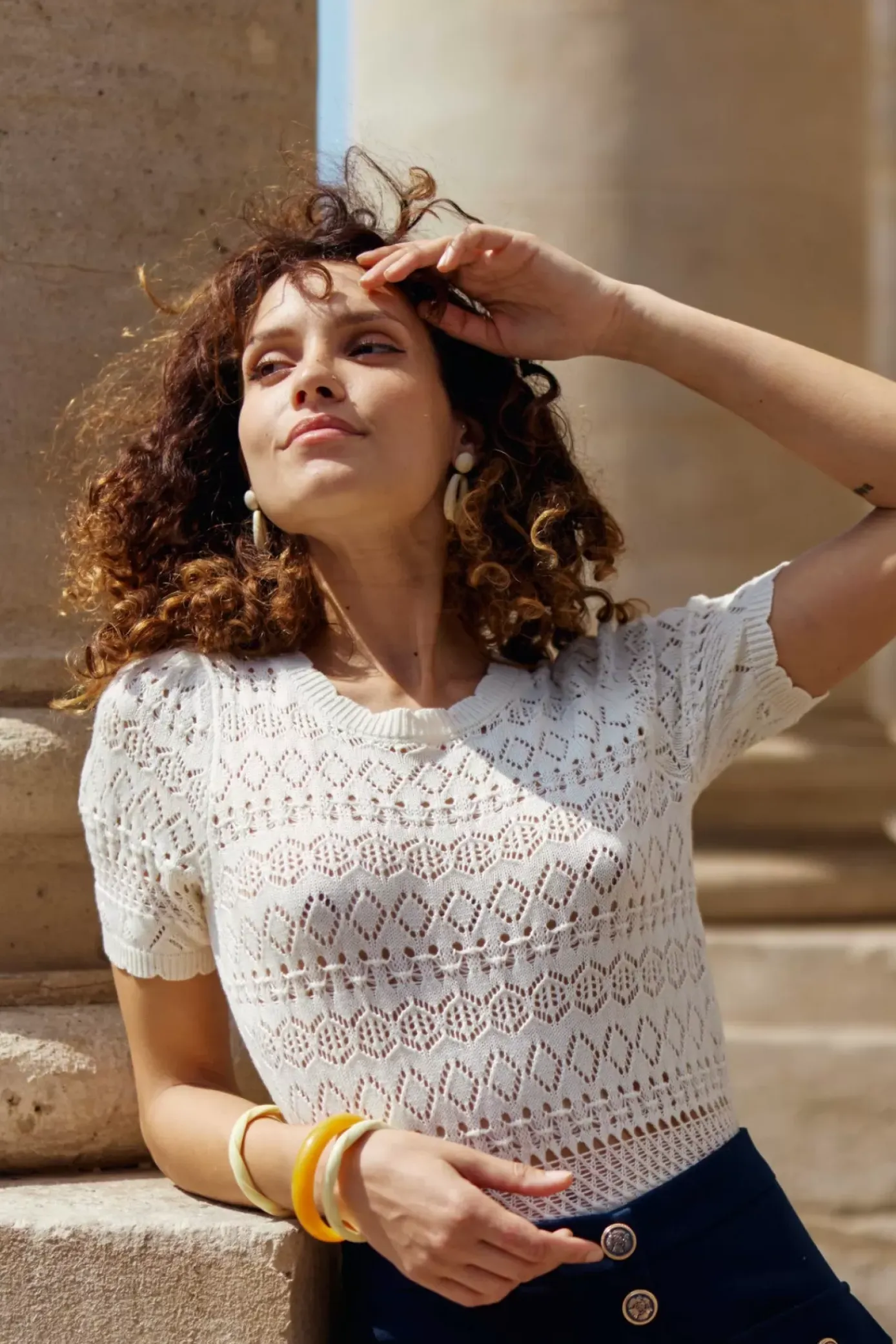 Mailles|LA PETITE ÉTOILE Pull Indiana Ecru
