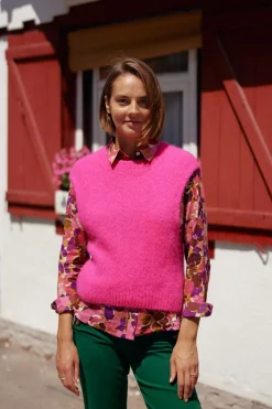 Mailles|LA PETITE ÉTOILE Pull Makena Fushia