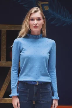 Mailles|LA PETITE ÉTOILE Pull Solferinos Bleu