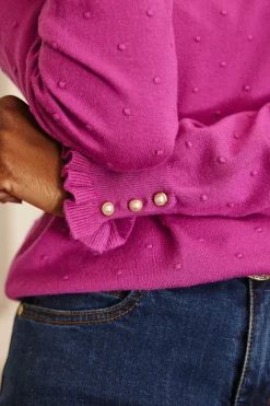 Mailles|LA PETITE ÉTOILE Pull Solferinos Fuchsia