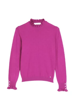 Mailles|LA PETITE ÉTOILE Pull Solferinos Fuchsia