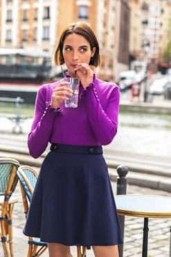 Mailles|LA PETITE ÉTOILE Pull Solferinos Violet
