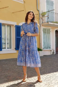 Robes & Combinaisons|LA PETITE ÉTOILE Robe Annemarie Bleu