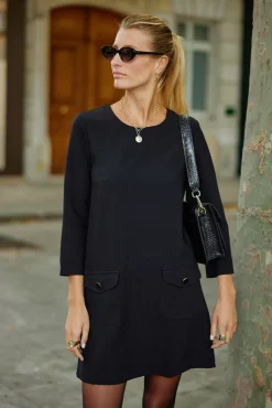 Robes & Combinaisons|LA PETITE ÉTOILE Robe Auxina Noir