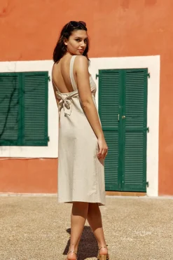 Robes & Combinaisons|LA PETITE ÉTOILE Robe Midi Skylar Beige