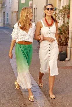 Robes & Combinaisons|LA PETITE ÉTOILE Robe Midi Skylar Blanc