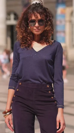 Tops|LA PETITE ÉTOILE T-Shirt Calliopy Marine