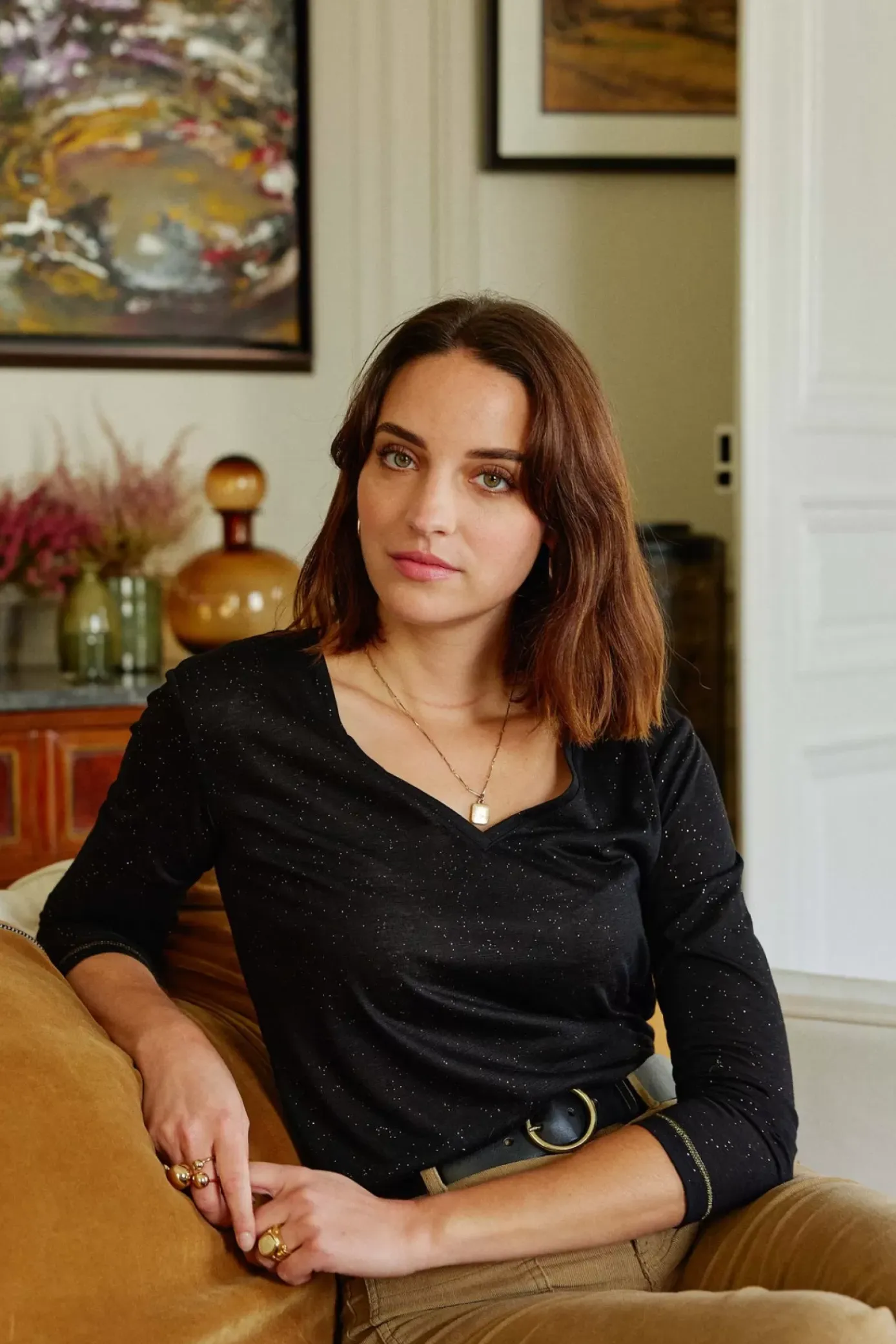 Tops|LA PETITE ÉTOILE T-Shirt Calliopy Noir