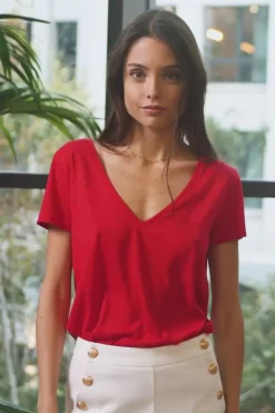 Tops|LA PETITE ÉTOILE T-Shirt Elvie Rouge