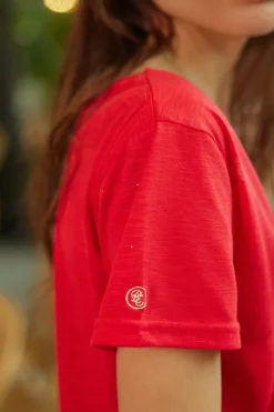 Tops|LA PETITE ÉTOILE T-Shirt Elvie Rouge